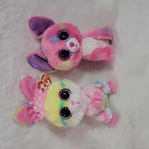 Ty Beanie Boo's Lollipop thebBunny and Cancun the Chihuahua